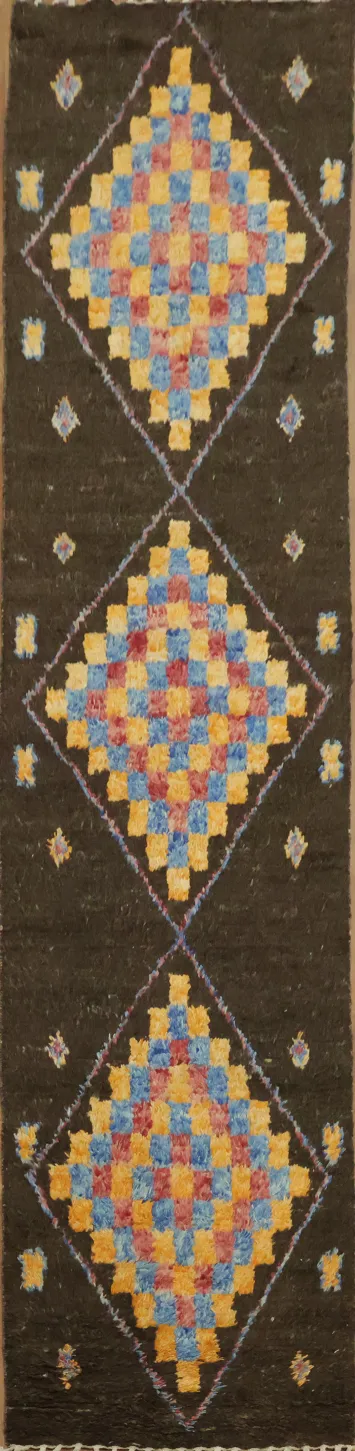 Geometric Moroccan Oriental Runner Rug 3x13