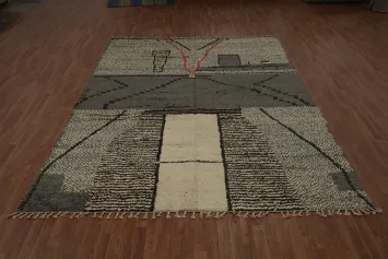 Moroccan Large Area Rug 9x12 with Unique Geometric Patterns