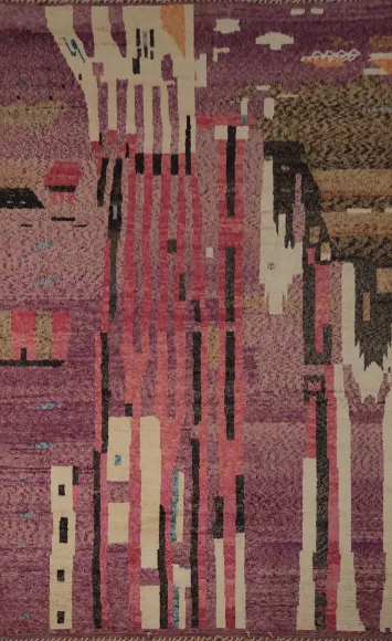 Bringing Urban Elegance Abstract Moroccan Large Wool Rug 12x18