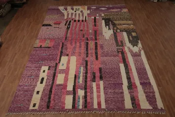 Bringing Urban Elegance Abstract Moroccan Large Wool Rug 12x18