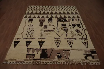 Geometric Moroccan Wool Area Rug 8x10