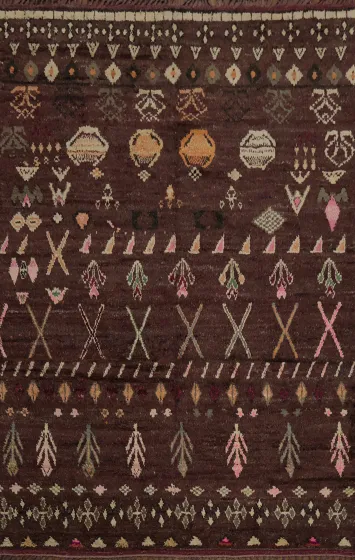 Geometric Moroccan Wool Area Rug 9x13