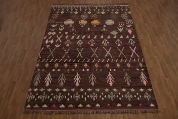 Geometric Moroccan Wool Area Rug 9x13