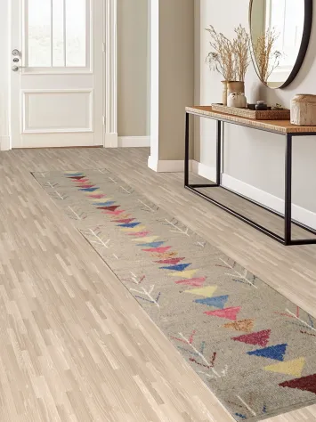 Moroccan Chevron-patterned southwestern-style Runner Rug 2x13 ft