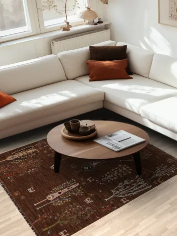 Vegetable Dye Kazak Wool Area Rug 5x6