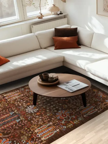 Vegetable Dye Ziegler Wool Area Rug 5x8