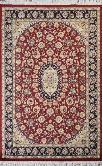Vegetable Dye Nain Handmade Wool Area Rug 4x6
