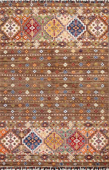 Vegetable Dye Kazak Handmade Rug 3x6