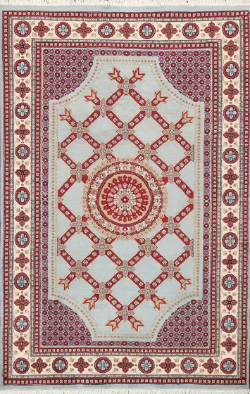 Vegetable Dye Aubusson Wool Area Rug 5x7