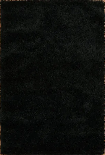 Black Plush Shaggy Shag Modern Rug 4x6