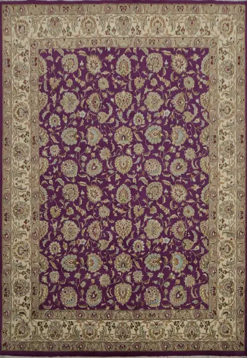 Luxurious Purple Rug with Elegant Floral Patterns 8x10
