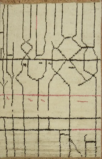 Wool Moroccan Handmade Area Rug 4x6