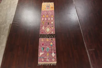 Tribal Moroccan Oriental Runner Rug 3x13