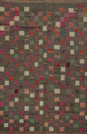 Checkered Moroccan Wool Area Rug 8x11 Enhancing Modern Home Style