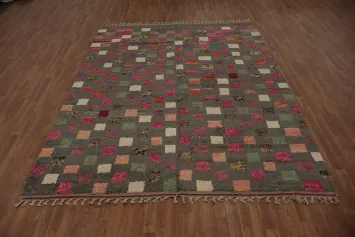 Checkered Moroccan Wool Area Rug 8x11 Enhancing Modern Home Style