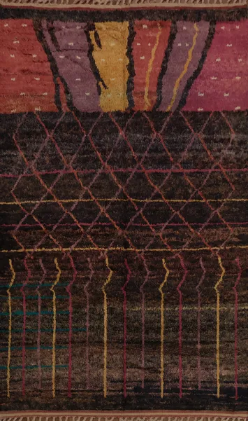 Handmade Moroccan Wool Area Rug 7x11