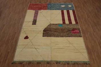 Handmade Moroccan Wool Area Rug 9x13