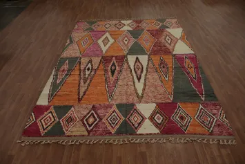 Eclectic Decor Moroccan Area Rug 8x11 Featuring Bold Geometric Impressions