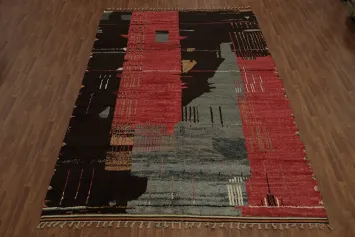 Abstract Moroccan Handmade Wool Rug 10x15