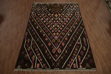 Bohemian Moroccan Large Rug 10x15 with Chevron Patterns
