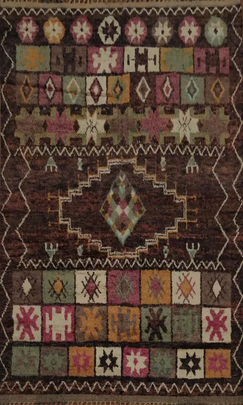 Tribal Motif Moroccan Area Rug 9x13 for Your Living Space