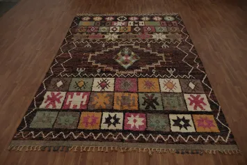 Tribal Motif Moroccan Area Rug 9x13 for Your Living Space