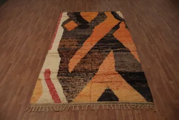 Eclectic Moroccan Area Rug 6x10 with Eye-catching Angular Motifs