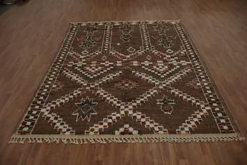 Add Warmth to Your Space Brown Moroccan Area Rug 8x10