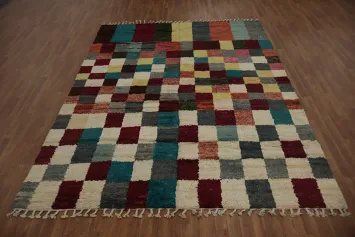 Vibrant Wool Moroccan Area Rug 8x10 for Modern Interiors