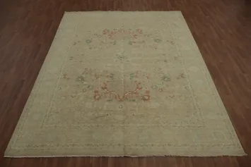 Neutral Tones with Floral Patterns Peshawar Chobi Large Area Rug 9x12