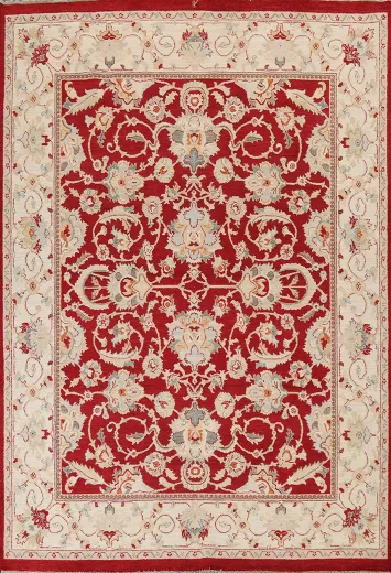 Red Oushak Chobi Handmade Area Rug 8x10