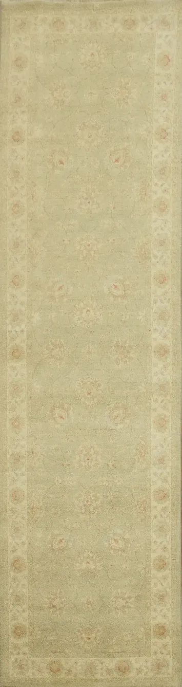 Vegetable Dye Peshawar Chobi Handmade Runner Rug 3x10