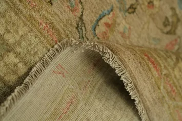 Sophisticated Floral Beige Peshawar Area Rug for Refined Living Spaces 6x9