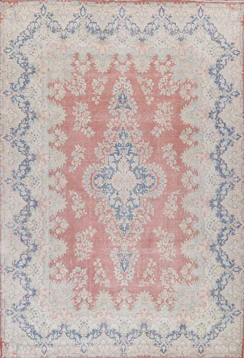 Distressed Kerman Persian Area Rug 10x13