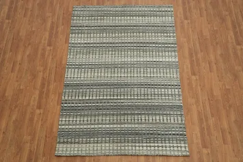 Chic Gray and Beige Stripes Rug for Timeless Elegance 5x8
