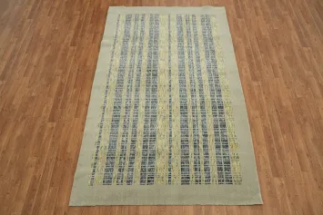 Navy and Grey Striped Rug for Contemporary Living Spaces 5x8