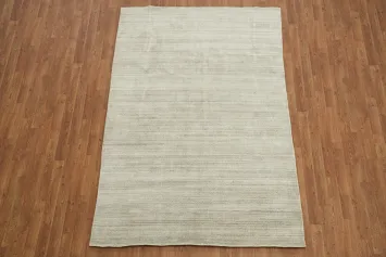 Contemporary Chic Ivory Gabbeh Area Rug for a Sleek and Simple Look 5x8