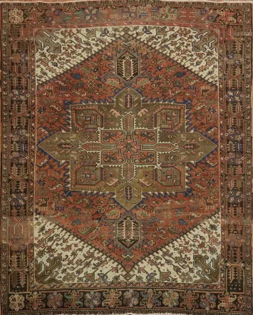 Geometric Heriz Persian Area Rug 8x11