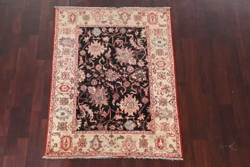 Black Geometric Ziegler Oriental Area Rug 4x5