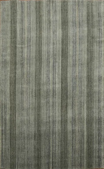Striped Contemporary Wool Area Rug 5x8