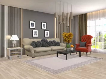 Bordered Nepal Tibetan Wool Area Rug 5x8