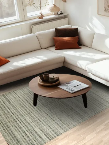 Urban Gray and Beige Grid Pattern Rug for Elegant Living Spaces 5x7 ft