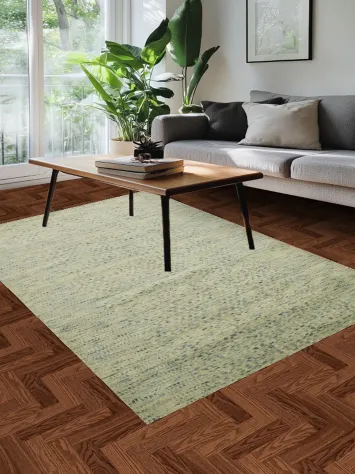 Modern Gabbeh Wool Area Rug 5x8