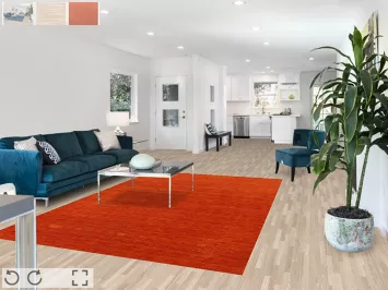 Orange Gabbeh Wool Area Rug 6x10