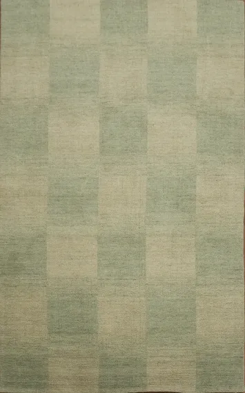 Checkered Gabbeh Wool Area Rug 5x8