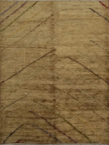 Hand-Knotted Abstract Oriental Area Rug 6x7