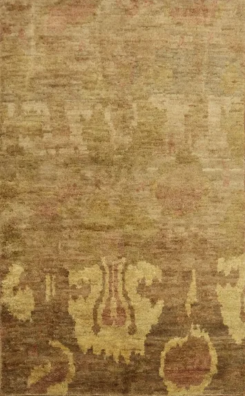 Abstract Hand-Knotted Area Rug 5x8