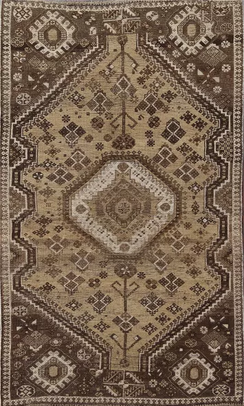 Antique Tribal Shiraz Persian Area Rug 5x7