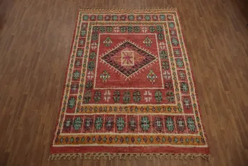 Vibrant Moroccan Wool Area Rug 8x11 Bring Life to Any Room or Office