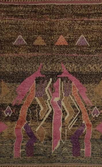 Bohemian Moroccan Area Rug 7x10 with Geometric Patterns